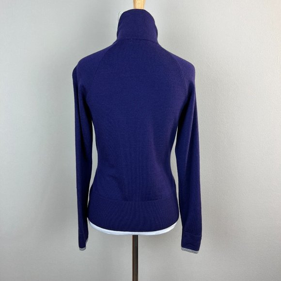 Smartwool Sweater Jacket Womens XS Purple 100% Merino Wool Full Zip Repair - Picture 4 of 14